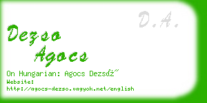 dezso agocs business card